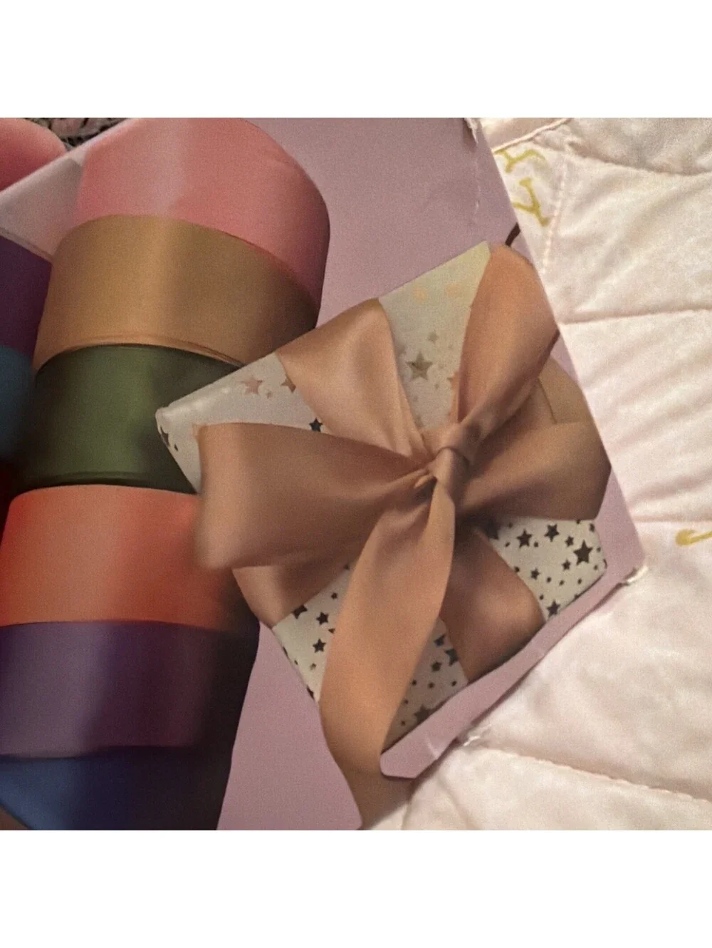 1-1/2 Inch x 50 Yards Champagne Gold Double Face Satin Ribbon For Gift Wrapping